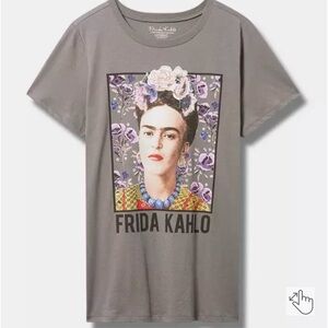 Torrid size 4 Gray Frida Kahlo Graphic T-Shirt